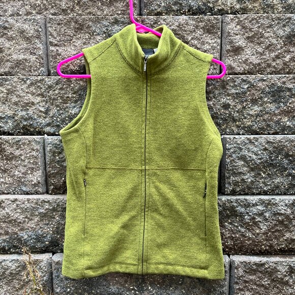 IBEX (made in USA) Carrie Vest - Lime Green- Size Small WOOL VGUC - Picture 1 of 10